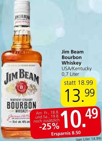 Spar Jim Beam Bourbon Whiskey USA/Kentucky 0,7 Liter Angebot