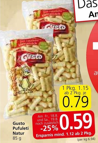Spar Gusto Pufuleti Natur 85 g Angebot