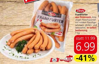 Spar Frankfurter aus Österreich in Selbst-bedienung, 1 kg Angebot