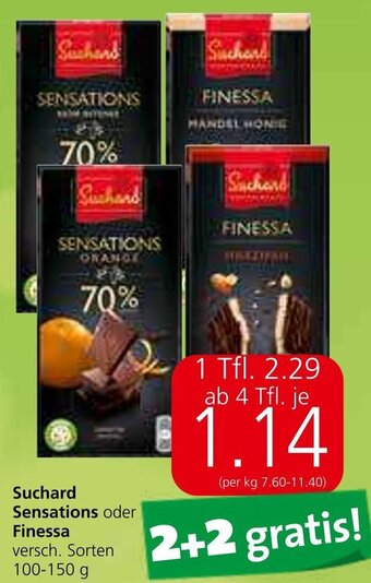 Spar Suchard Sensations oder Finessa versch. Sorten 100-150 g Angebot