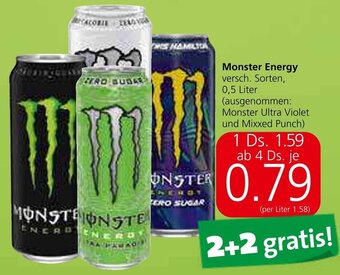 Spar Monster Energy versch. Sorten, 0,5 Liter Angebot