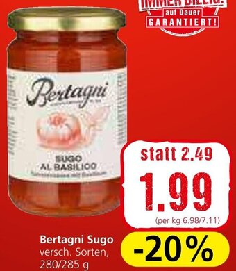 Spar Bertagni Sugo versch. Sorten, 280/285 g Angebot