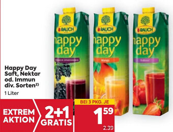 Billa Happy Day Saft, Nektar od. Immun div. Sorten²) 1 Liter Angebot