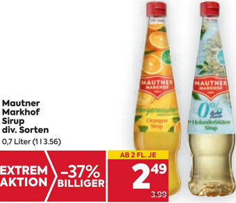 Billa Mautner Markhof Sirup div. Sorten 0,7 Liter Angebot