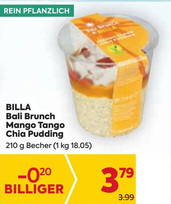 Billa BILLA Bali Brunch Mango Tango Chia Pudding 210 g Becher Angebot