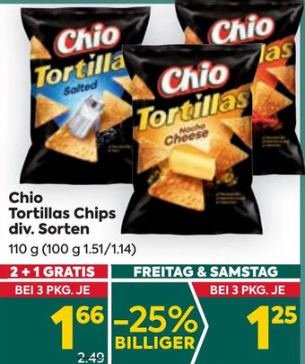 Billa Chio Tortillas Chips div. Sorten 110 g Angebot
