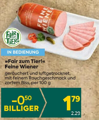 Billa >>Fair zum Tier!<< Feine Wiener per 100 g Angebot