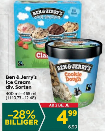 Billa Ben & Jerry's Ice Cream div. Sorten 400 ml- 465 ml Angebot