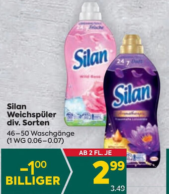 Billa Silan Weichspüler div. Sorten 46-50 Waschgänge Angebot