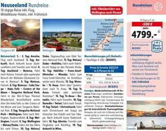 Lidl Neuseeland Rundreise 19-tägige Reise inkl. Flug, Mittelklasse-Hotels, inkl. Frühstück Angebot