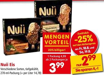 Interspar Nuii Eis Verschiedene Sorten, tiefgekühlt, 270-ml-Packung Angebot