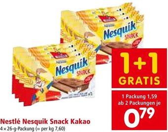 Interspar Nestlé Nesquik Snack Kakao 4 x 26-g-Packung Angebot