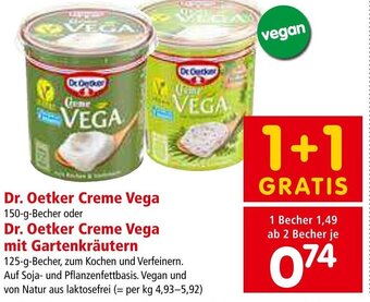 Interspar Dr. Oetker Creme Vega 150-g-Becher oder Dr. Oetker Creme Vega mit Gartenkräutern 125-g-Becher Angebot
