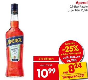 Interspar Aperol 0,7-Liter-Flasche Angebot