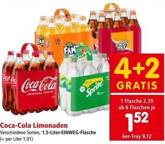 Interspar Coca-Cola Limonaden Verschiedene Sorten, 1,5-Liter-EINWEG-Flasche Angebot