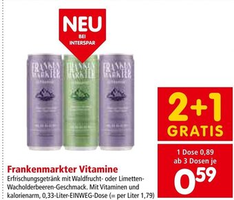 Interspar Frankenmarkter Vitamine 0,33-Liter-EINWEG-Dose Angebot