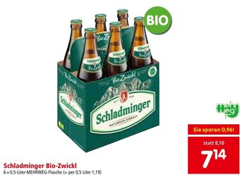 Interspar Schladminger Bio-Zwickl 6 x 0,5-Liter-MEHRWEG-Flasche Angebot