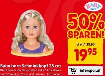 Interspar Baby born Schminkkopf 28 cm Angebot