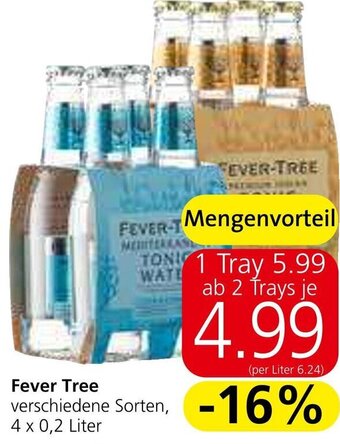 Eurospar Fever Tree verschiedene Sorten 4 x 0,2 Liter Angebot