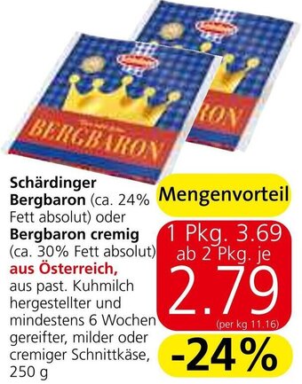 Eurospar Schärdinger Bergbaron oder Bergbaron cremig Angebot