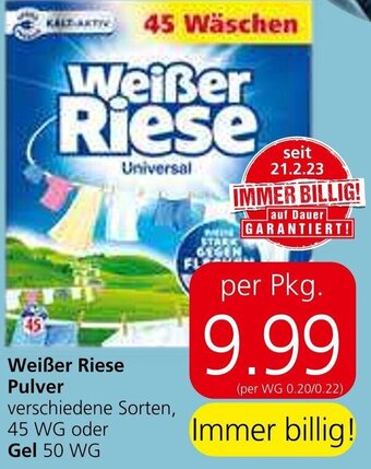 Eurospar Weißer Riese Pulver verschiedene Sorten, 45 WG oder Gel 50 WG Angebot