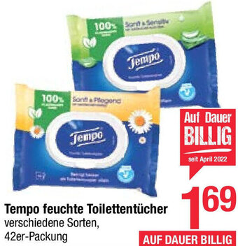Maximarkt Tempo feuchte Toilettentücher verschiedene Sorten, 42er-Packung Angebot