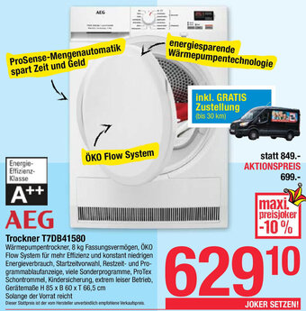 Maximarkt AEG Trockner T7DB41580 Angebot