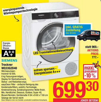 Maximarkt SIEMENS Trockner WQ33G2D40 Angebot