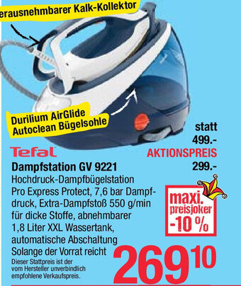 Maximarkt Tefal Dampfstation GV 9221 Angebot