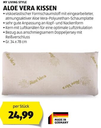 Hofer MY LIVING STYLE ALOE VERA KISSEN per Stück Angebot