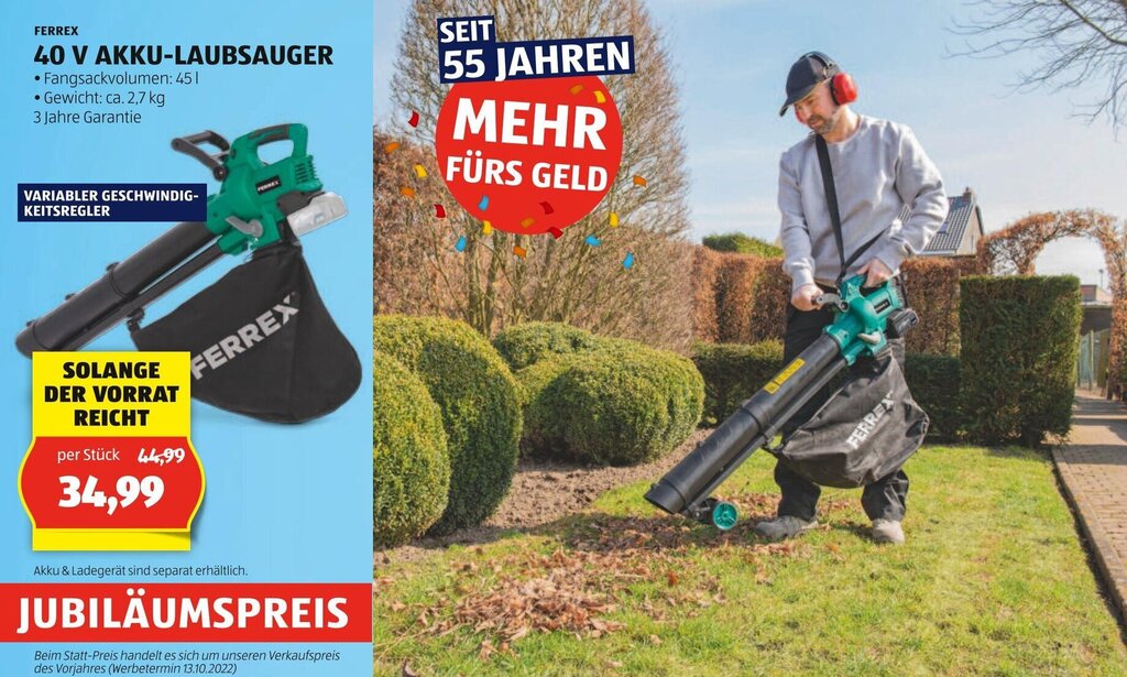 FERREX 40 V AKKULAUBSAUGER Angebot bei Hofer