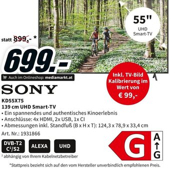 Media Markt SONY KD55X75 139 cm UHD Smart-TV Angebot