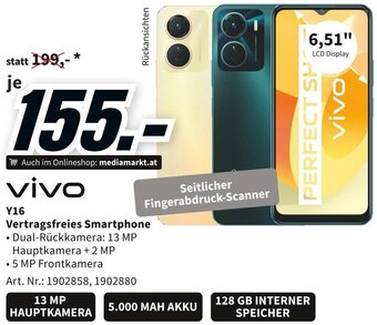 Media Markt vivo Y16 Vertragsfreies Smartphone Angebot