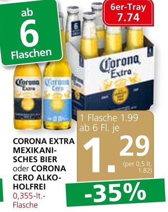 SPAR Gourmet CORONA EXTRA MEXIKANI-SCHES BIER oder CORONA CERO ALKO- HOLFREI 0,355 lt Angebot