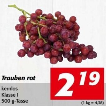 Nah&Frisch Trauben rot kernlos Klasse I 500 g-Tasse Angebot