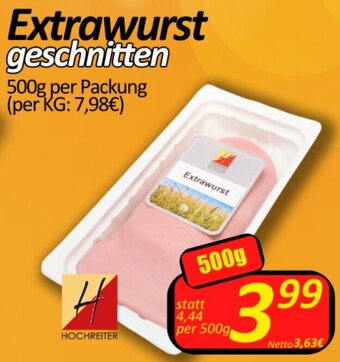 Wurstico Extrawurst geschnitten 500g per Packung Angebot