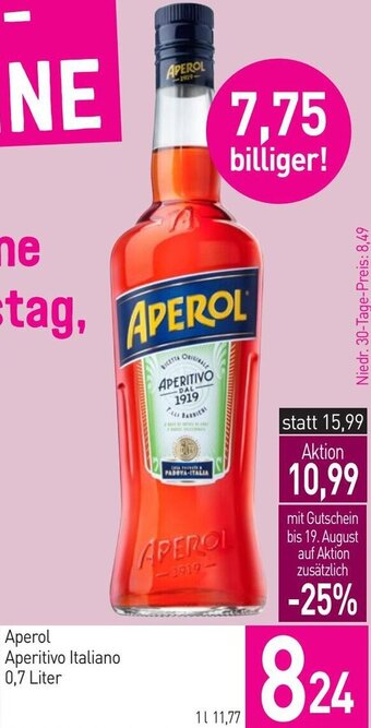 Sutterlüty Aperol Aperitivo Italiano 0,7 Liter Angebot