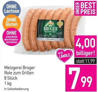 Sutterlüty Metzgerei Broger Rote zum Grillen 8 Stück 1 kg Angebot