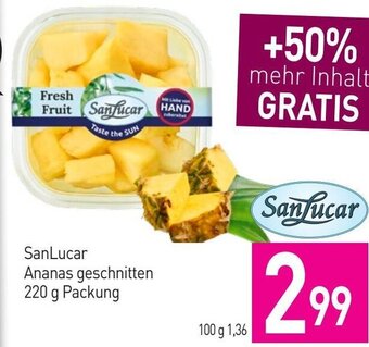 Sutterlüty San Lucar Ananas geschnitten 220 g Packung Angebot