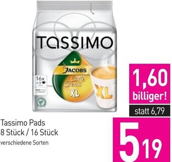 Sutterlüty Tassimo Pads 8 Stück /16 Stück verschiedene Sorten Angebot