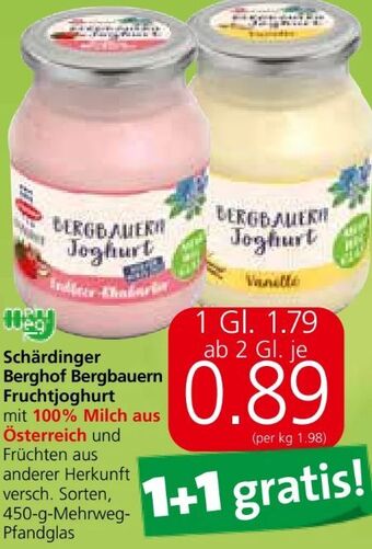 Spar Berghof fruchtjoghurt Angebot