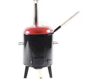 Hornbach Smoker maroni ofen stahl ø 32,5 cm höhe: 70,5 cm rot/schwarz mit grillrost, deckel, pfanne und aschekasten Angebot
