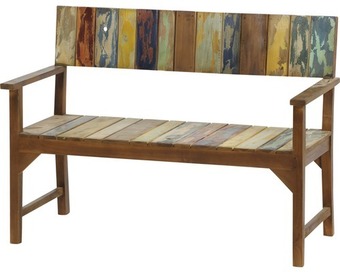 Hornbach Gartenbank palu 2-sitzer teak, fish boat bunt Angebot