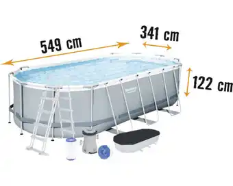 Hornbach Aufstellpool framepool-set bestway oval 549x341x122 cm inkl. kartuschenfilteranlage, leiter, abdeckplane & anschlussschlauch Angebot
