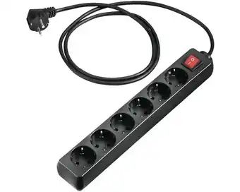 Hornbach Steckdosenleiste 6-fach, mit schalter, 3g1,5, schwarz, 1,4 m Angebot