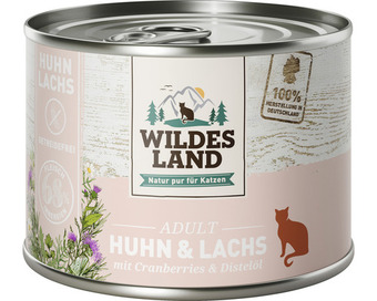 Hornbach Katzenfutter nass wildes land huhn und lachs mit cranberries mit wertvollen superfoods, getreidefrei, glutenfrei 200 g Angebot