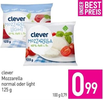 Sutterlüty clever Mozzarella normal oder light 125 g Angebot