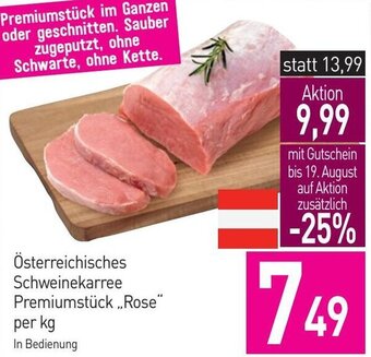 Sutterlüty Österreichisches Schweinekarree Premiumstück ,,Rose" per kg Angebot