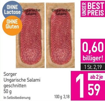 Sutterlüty Sorger Ungarische Salami geschnitten 50 g Angebot