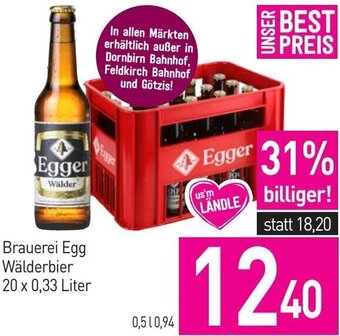 Sutterlüty Brauerei Egg Wälderbier 20 x 0,33 Liter Angebot